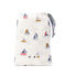 Setje met 3 babyluiers met botenprint en fijngeribd velours wit MARSHMALLOW/blauw MEDIEVAL/ MULTICO