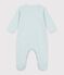 Pyjama b&eacute;b&eacute; en coton &agrave; rayures milleraies vert/blanc