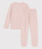Pyjama voor meisjes/jongens in geruwde badstof roze SALINE