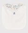 Bavoir unitaire fleurs en coton blanc MARSHMALLOW/blanc MULTICO