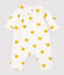 Lange set met gele hartjes babymeisje van biologisch katoen wit MARSHMALLOW/geel OCRE