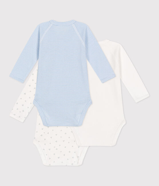 Set van 3 katoenen babyrompertjes met lange mouwen en print variante 1