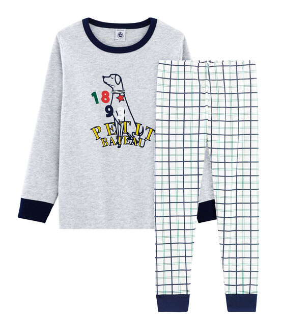 stil Werkgever Geleidbaarheid Pyjama petit garçon en côte et tubique MARSHMALLOW/MULTICO | Petit Bateau