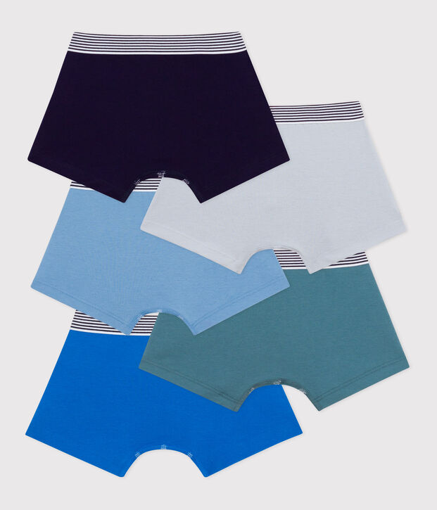 Setje effen katoenen boxershorts voor kinderen multicouleur