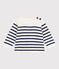 Pull marin bébé en laine et coton à rayures bleu MARSHMALLOW/ SOIR