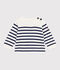 Babytrui van wol en katoen met marinestrepen blauw/blauw