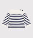 Pull marin bébé en laine et coton à rayures