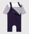 Setje met katoenen tuinbroek en T-shirt voor baby's multicouleur