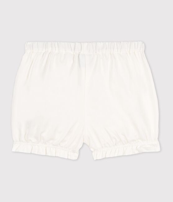 Culotte bloomer en satin soyeux bébé fille blanc MARSHMALLOW/blanc MULTICO