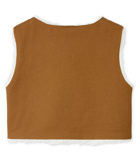Gilet sans manche enfant fille marron BRINDILLE