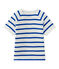 T-shirt met korte mouwen voor babyjongens wit MARSHMALLOW/blauw PERSE