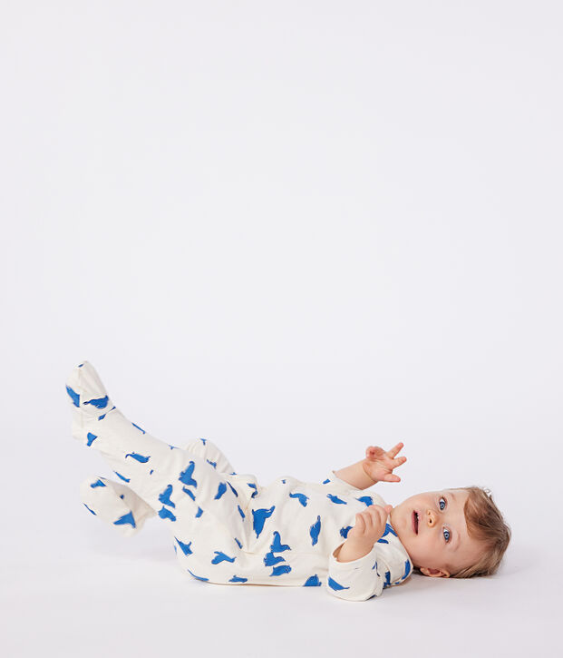 Babypyjama van tubic met walrusprint ecru/multicouleur