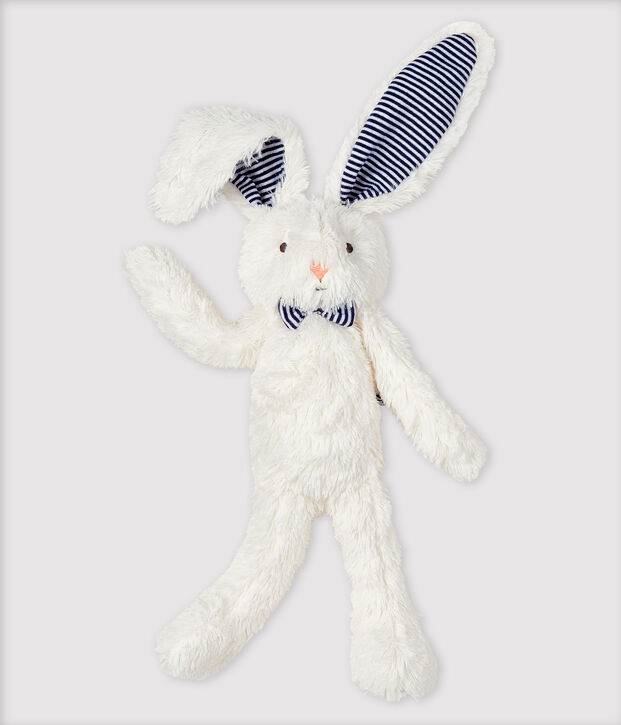 Knuffelkonijn van sherpa met vlinderstrik wit