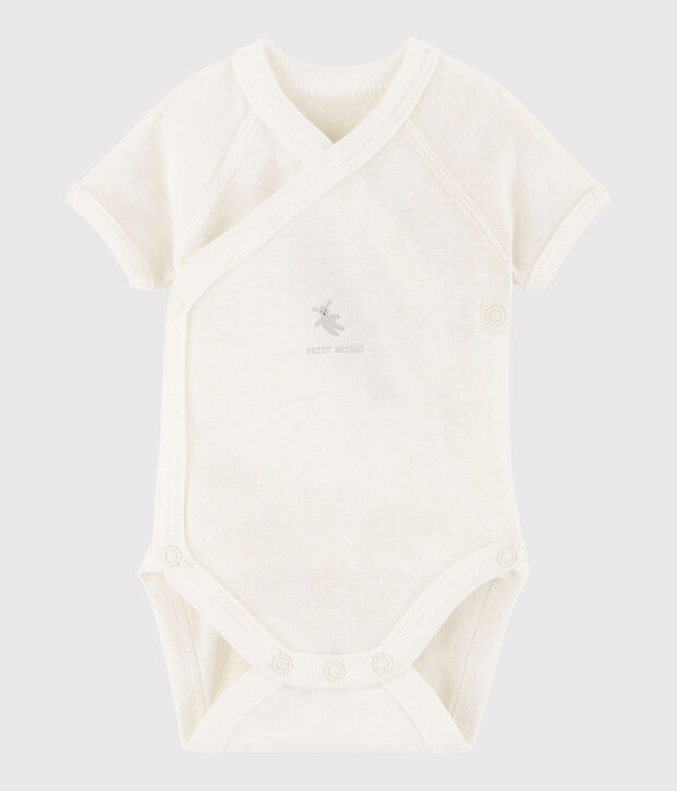 Rompertje gekruist met korte mouwen babymeisje - babyjongen wit