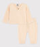 Ensemble 2 pièces bébé en tricot en coton écru AVALANCHE