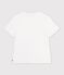 Tee-shirt femme en coton manches courtes &agrave; motif blanc