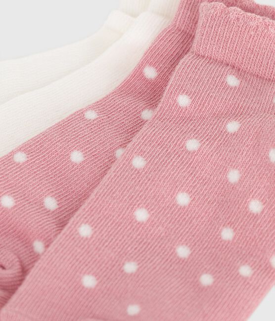2 paires de chaussettes enfant fille en coton à pois variante 2