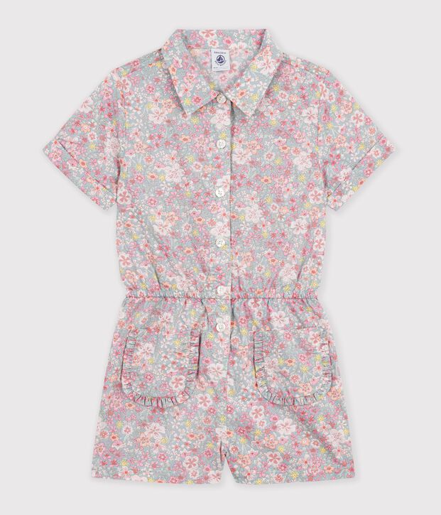 Korte kinderjumpsuit van katoen blauw/multicouleur