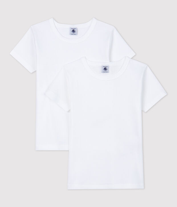 Set van 2 witte T-shirts met korte mouwen voor jongetjes multicouleur