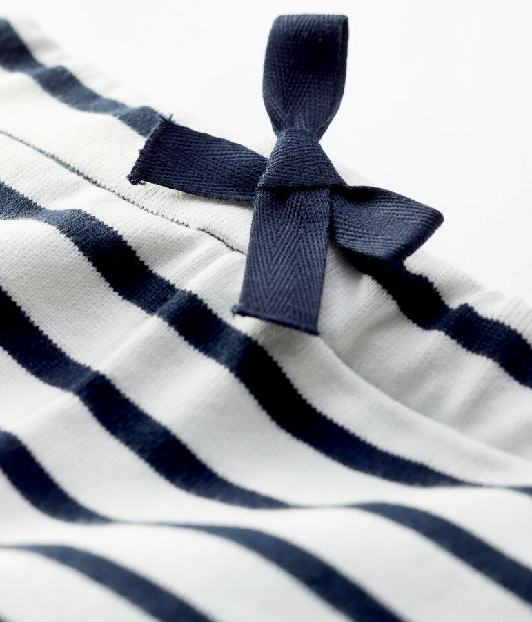 Short en jersey &eacute;pais bio b&eacute;b&eacute; blanc/bleu