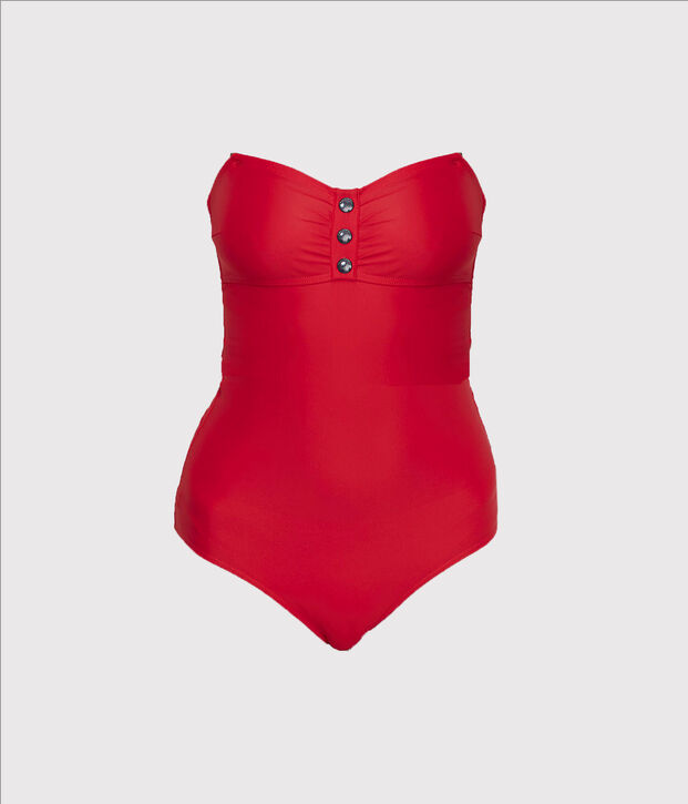 Maillot de bain 1 pi&egrave;ce &eacute;coresponsable femme rouge