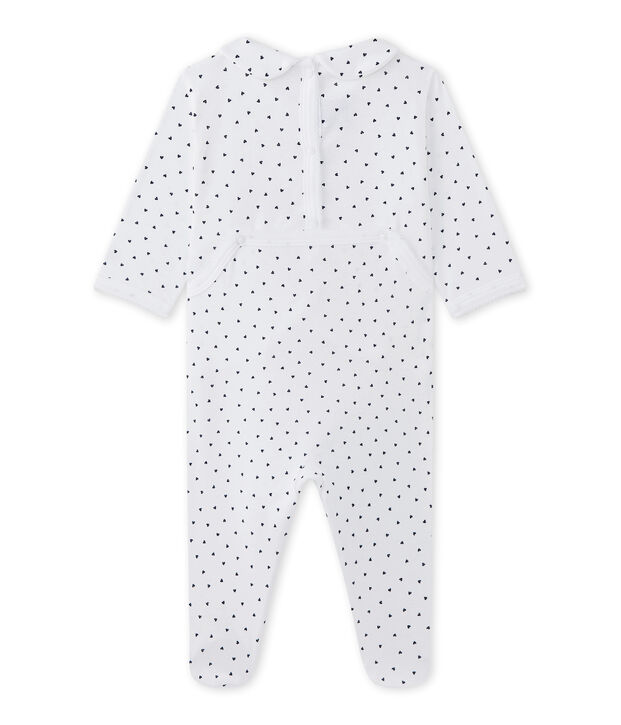 Pyjama voor babymeisjes met hartjesdessin wit/blauw