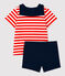 Tweedelige set in marinestijl voor baby's rood PEPS/wit MULTICO