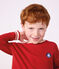Effen katoenen T-shirt met lange mouwen voor kinderen rood