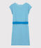 Robe en lin rayé Femme bleu MYKONOS/blanc MARSHMALLOW