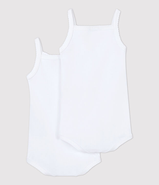 Set van 2 rompertjes met bandjes voor baby meisje multicouleur
