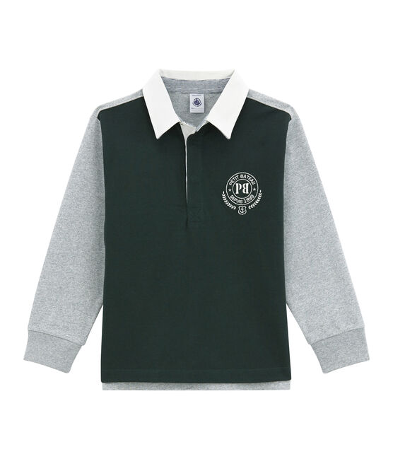 Polo rugby enfant vert SHERWOOD/blanc MULTICO