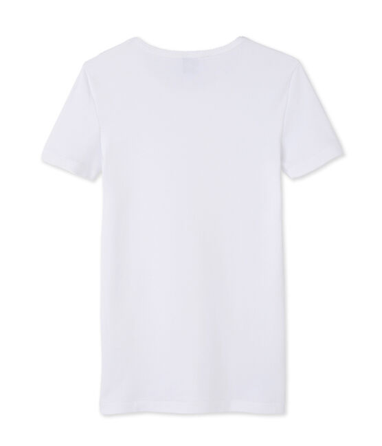 Tee-shirt manches courtes uni femme blanc ECUME