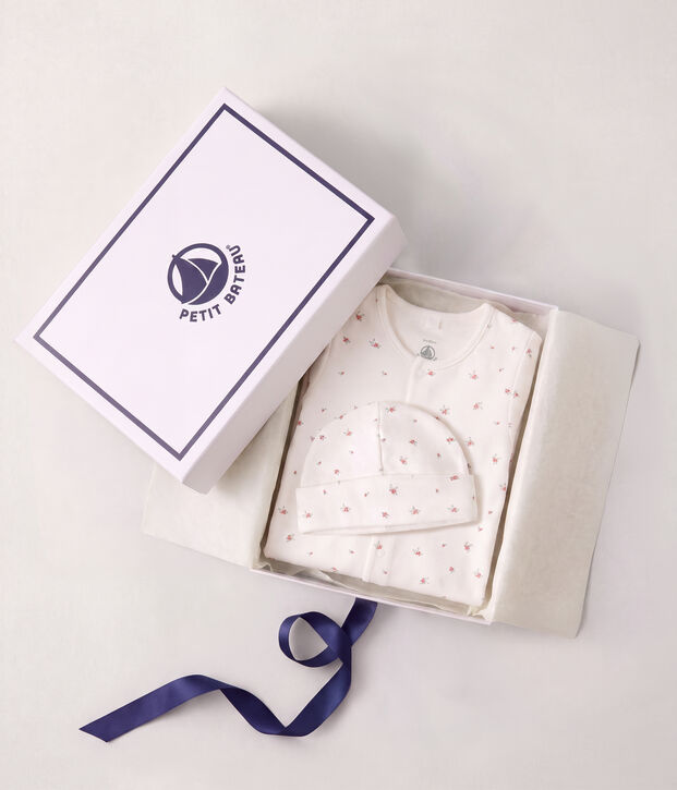 Geboortegeschenkset van katoen met print multicouleur
