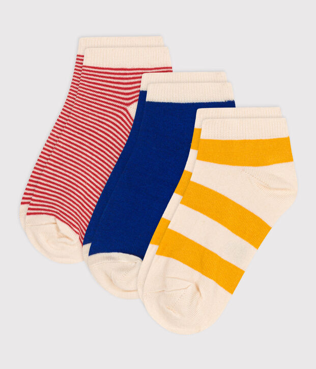 3 paires de chaussettes en coton rayures enfant multicouleur