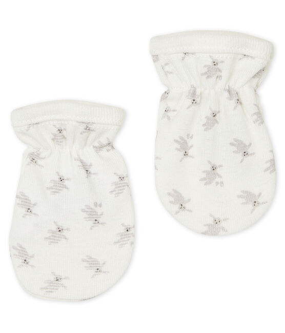 Moufles Anti Griffures Bebe En Cote Marshmallow Multico Petit Bateau