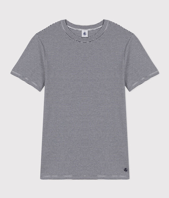L'Iconique, gestreept T-shirt met korte mouw van ribstof voor dames blauw SMOKING/wit MARSHMALLOW