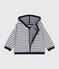 Sweater met kap voor baby's wit MARSHMALLOW/blauw SMOKING