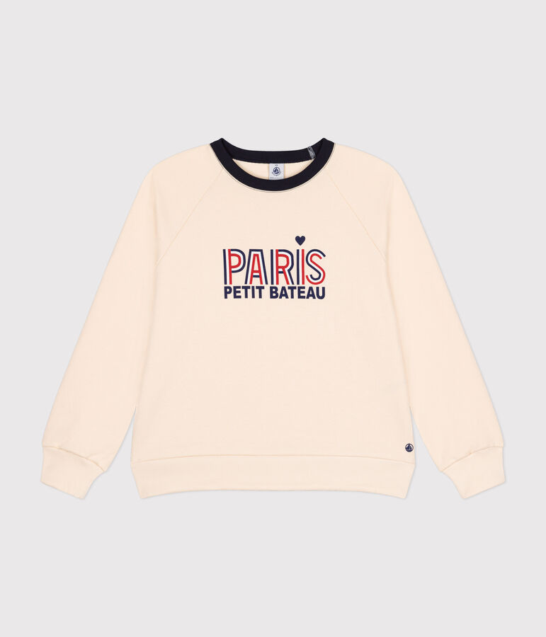 Sweatshirt van fleece voor dames ecru