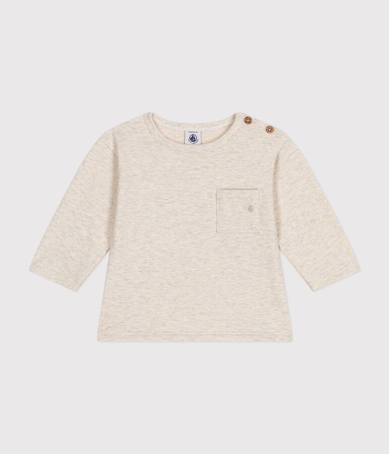 T-shirt met lange mouwen van dunne jersey voor baby's beige