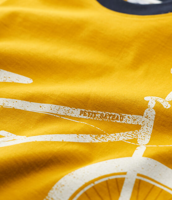 Katoenen jongens t-shirt met korte mouwen geel BOUDOR
