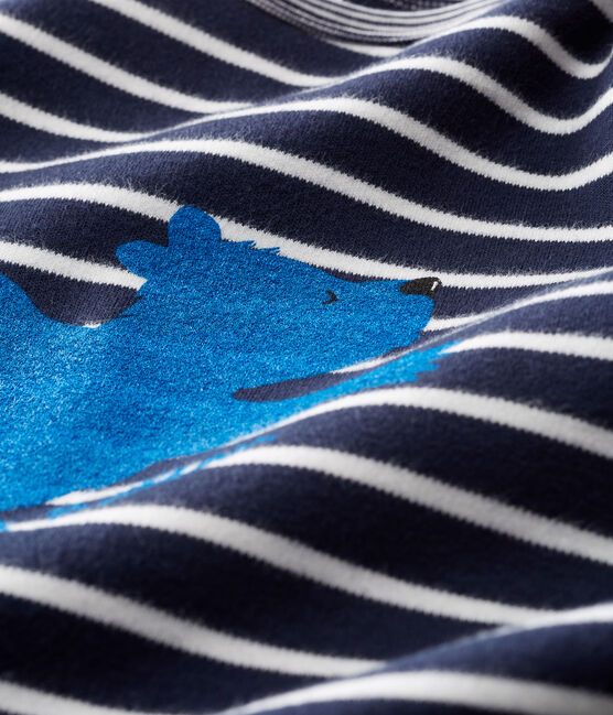 Lang pakje met marinestreep babyjongen blauw SMOKING/wit MARSHMALLOW CN
