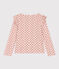 T-shirt met lange mouwen uit katoen voor meisjes roze SALINE/wit MULTICO
