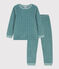 Pyjama étoile en velours enfant bleu BRUT/blanc MARSHMALLOW