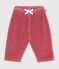Pantalon b&eacute;b&eacute; en velours uni rose