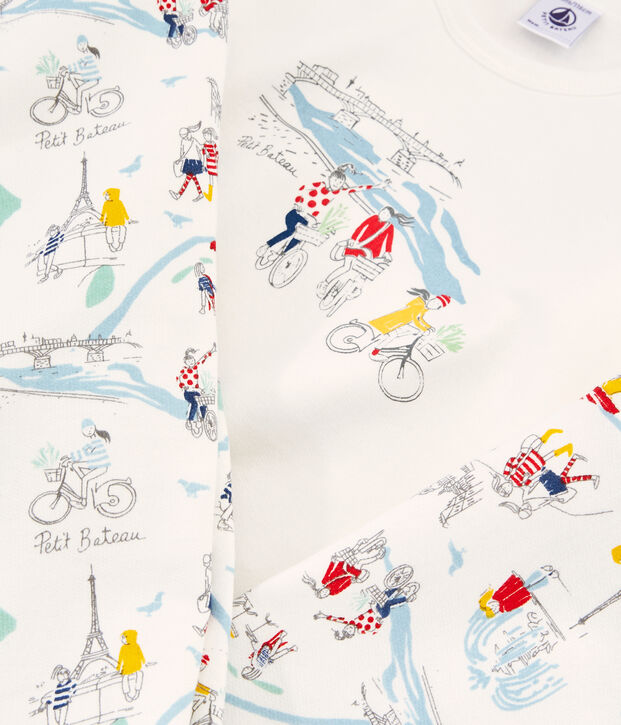 Meisjespyjama wit/multicouleur