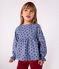 Kinderbloesje van velours met lange mouwen en print blauw ADRIATIC/ MULTICO
