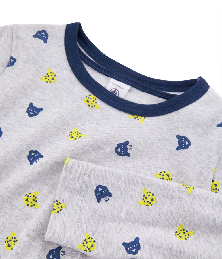 Jongenspyjama van ribstof grijs/multicouleur