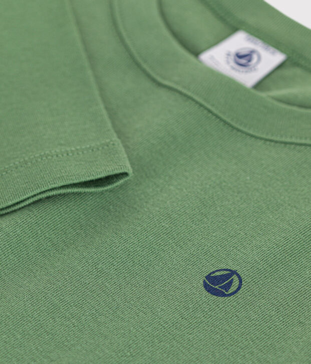 Tee-shirt manches longues en c&ocirc;te enfant fille / gar&ccedil;on vert