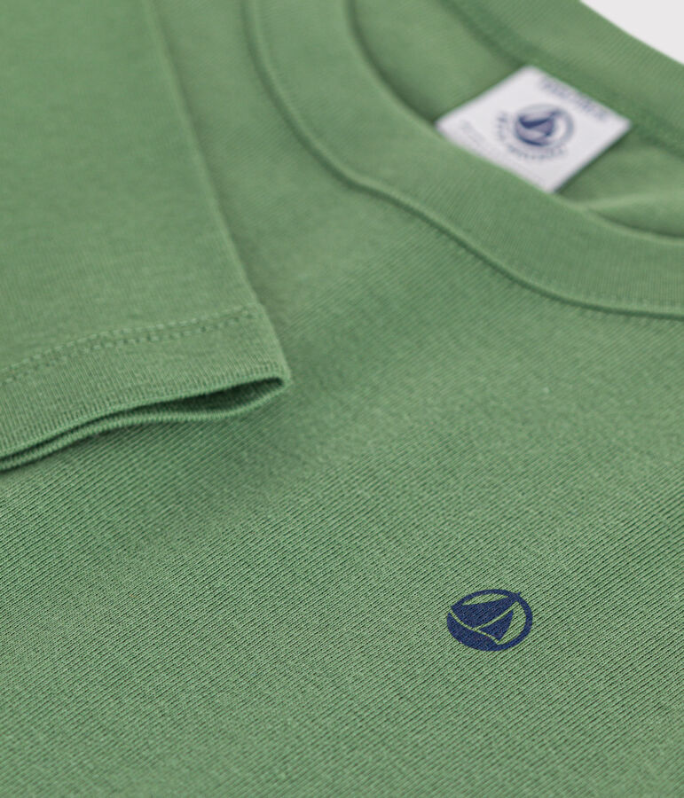 T-shirt met lange mouwen van ribstof voor jongens/meisjes groen PALMERAIE