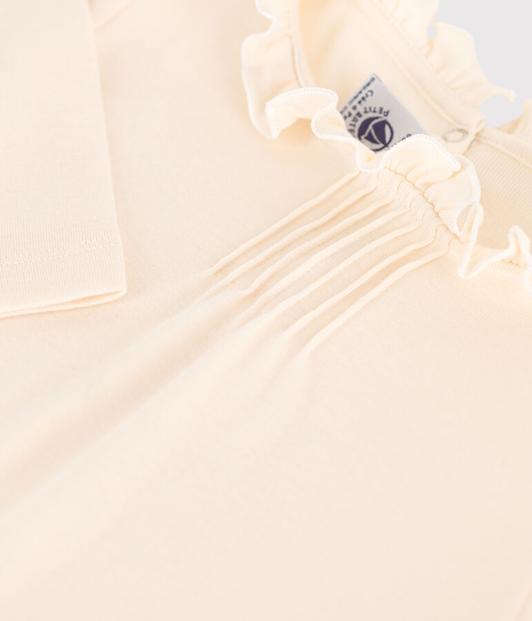 T-shirt met lange mouwen uit katoen voor meisjes ecru